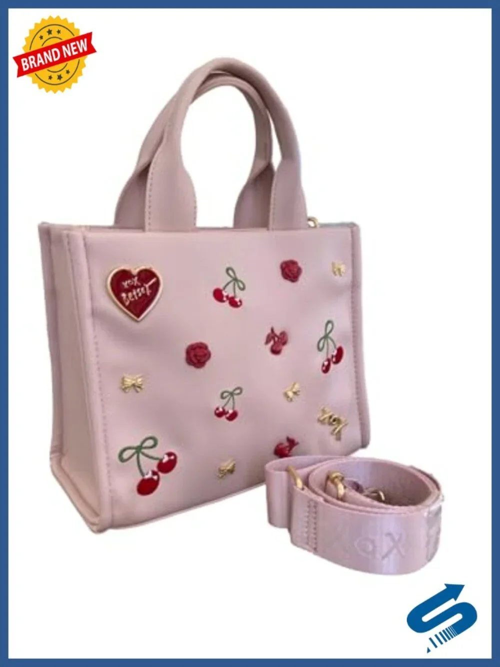 Faux Leather Dual Compartment Crossbody Bag with Detachable Charm and